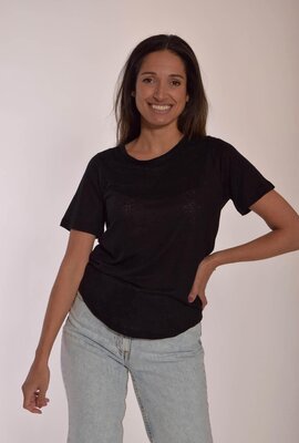 Neeve Essentiales schwarzes Leinenhemd