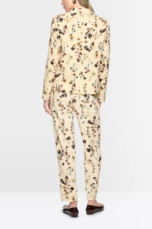 Marc Cain Off White Blazer mit Blumenmuster