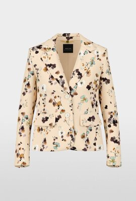 Marc Cain Off White Kurze Federjacke