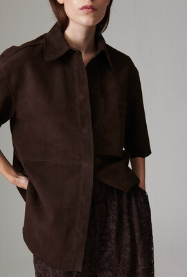 Day Birger et Mikkelsen Braune Blusenjacke Wildleder