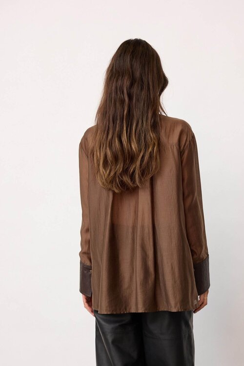 Co'couture Dunkelbraune Kawa Bluse
