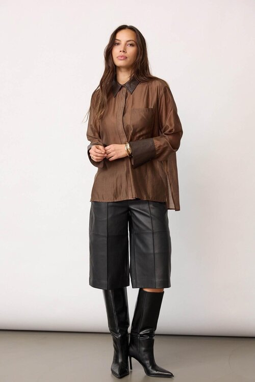 Co'couture Dunkelbraune Kawa Bluse
