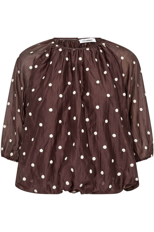 Co'couture Braune Dita-Punkt-Bluse