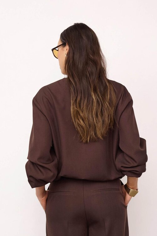 Co'couture Dunkelbraune Luna Balloon Jacke