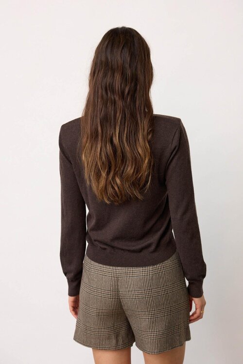 Co'couture Dunkelbrauner Cory Polo-Strick
