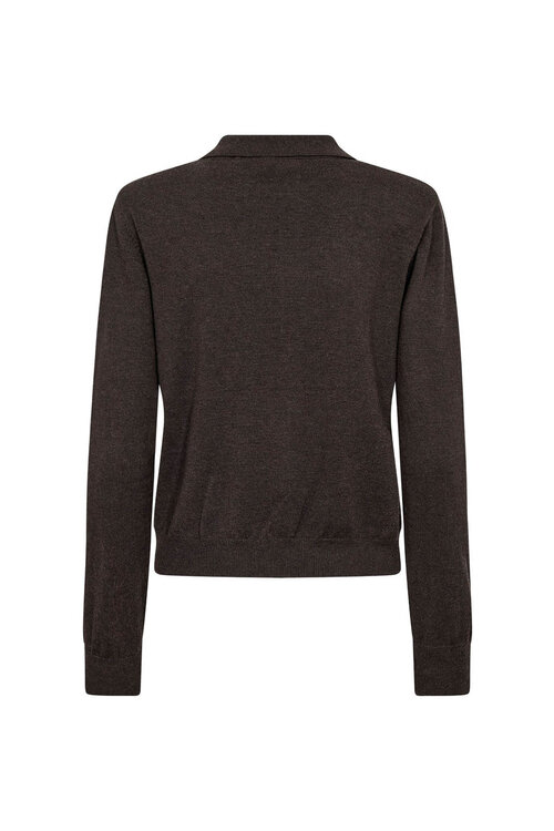 Co'couture Dunkelbrauner Cory Polo-Strick