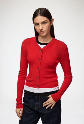 Ganni Rote Strickjacke