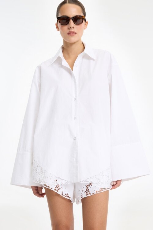 Rotate Oversized Bluse Weiß