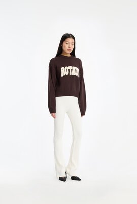 Rotate Pullover mit Logo Braun