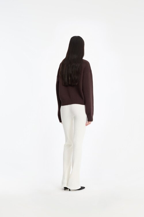Rotate Pullover mit Logo Braun