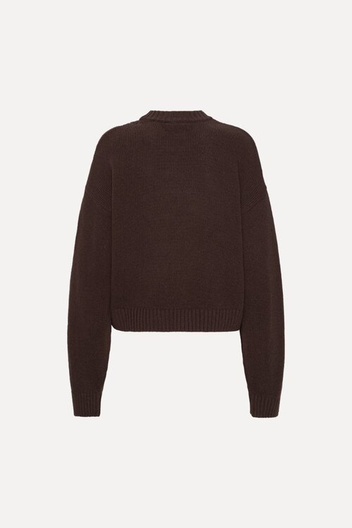 Rotate Pullover mit Logo Braun