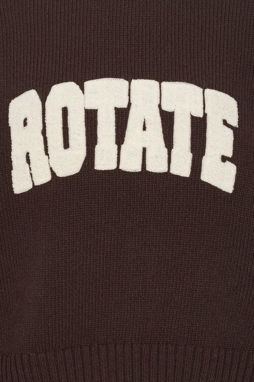 Rotate Pullover mit Logo Braun