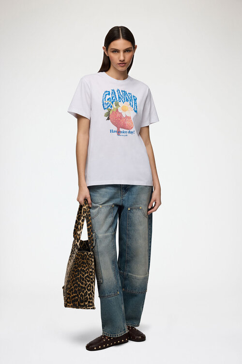 Ganni Weißes T-Shirt