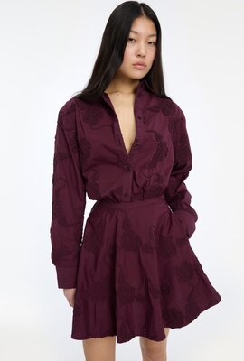 Rotate Oversized Bluse Aubergine