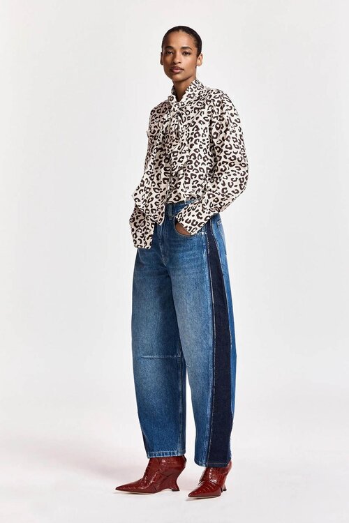 Essentiel Antwerp Barrel-Jeans Patchwork Indigo