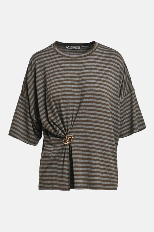 Essentiel Antwerp T-Shirt mit Brosche Khaki