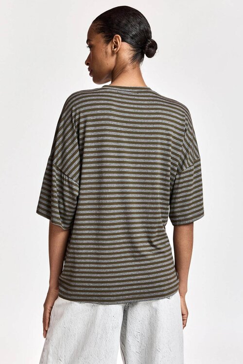 Essentiel Antwerp T-Shirt mit Brosche Khaki