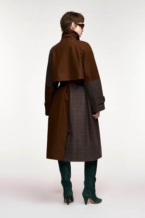 Essentiel Antwerp Trenchcoat Patchwork Braun