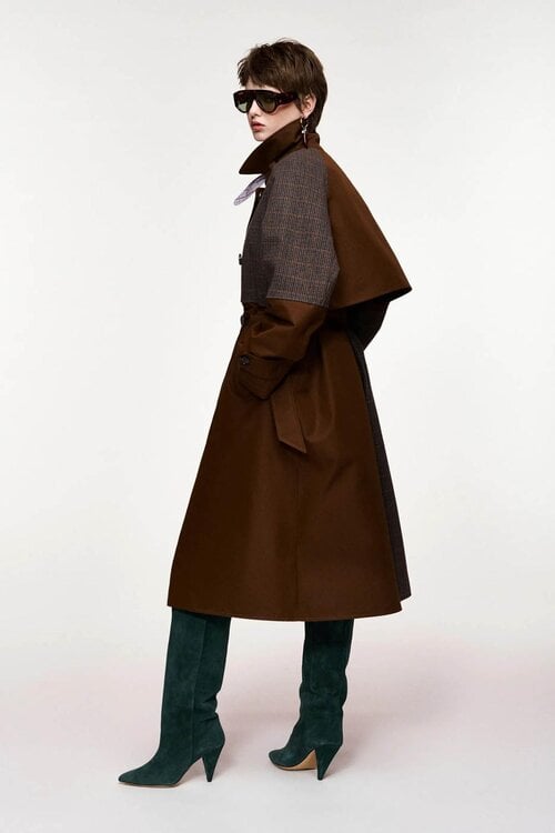 Essentiel Antwerp Trenchcoat Patchwork Braun