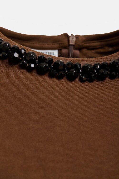 Essentiel Antwerp T-Shirt mit Schulterpolster Braun