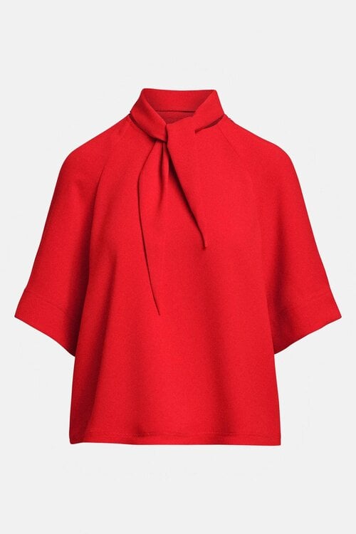 Essentiel Antwerp Bluse mit Schleifenkragen Rot