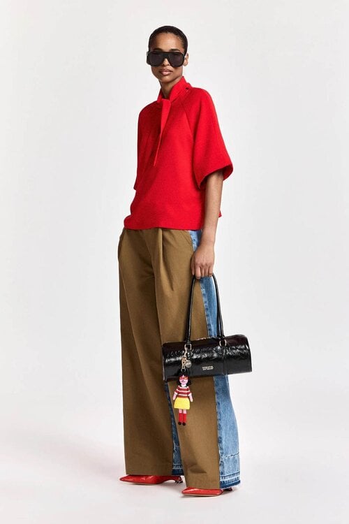 Essentiel Antwerp Bluse mit Schleifenkragen Rot