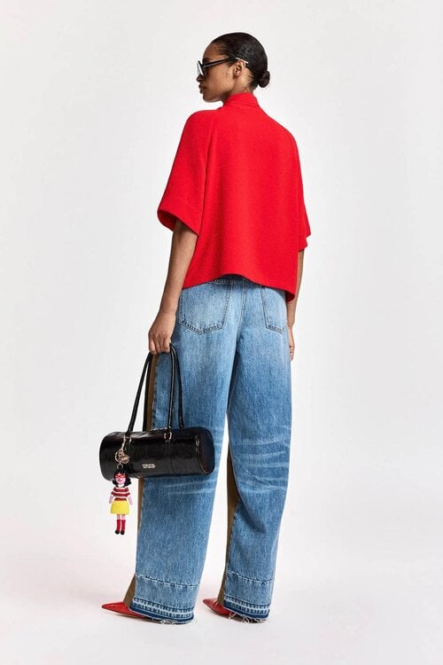Essentiel Antwerp Bluse mit Schleifenkragen Rot