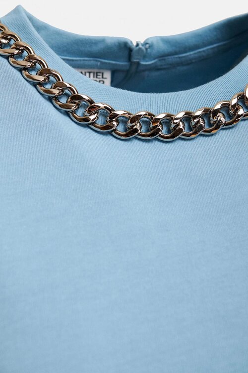Essentiel Antwerp T-Shirt mit Kette Blau