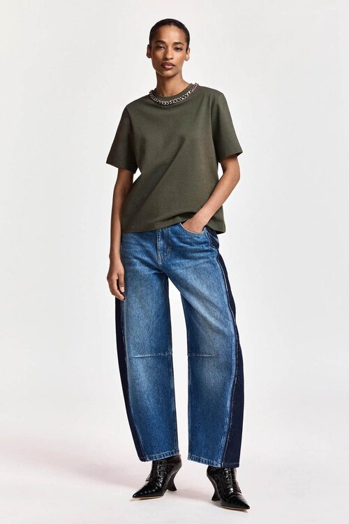 Essentiel Antwerp T-Shirt mit Kette Khaki