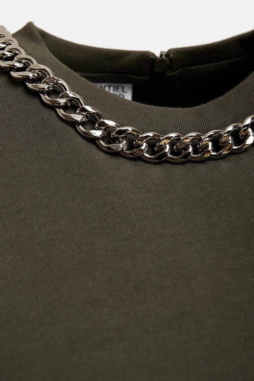 Essentiel Antwerp T-Shirt mit Kette Khaki