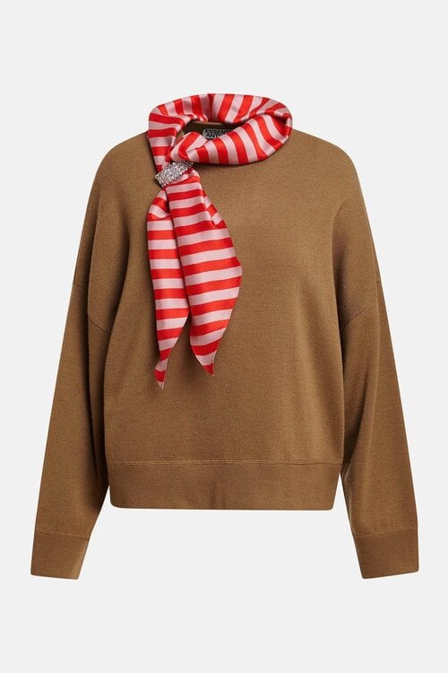 Essentiel Antwerp Pullover mit Schal Camel