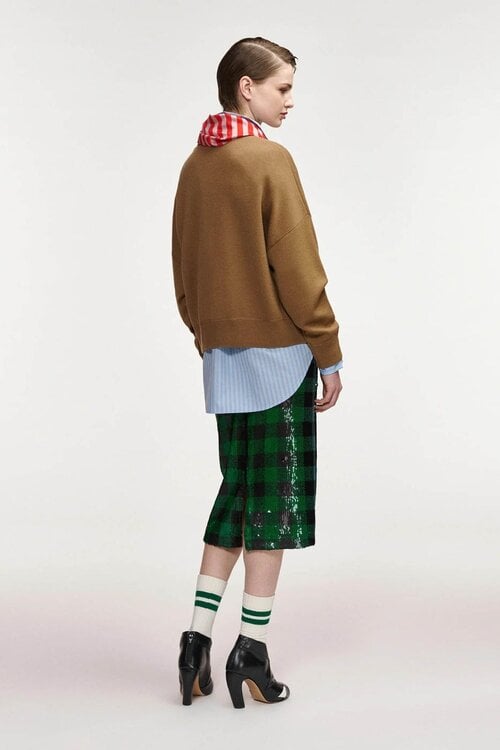 Essentiel Antwerp Pullover mit Schal Camel