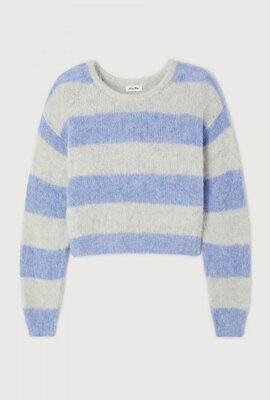 American Vintage Niby Pullover Grau Gestreift