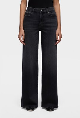 7 For All Mankind Lotta Wide Leg Jeans Schwarz
