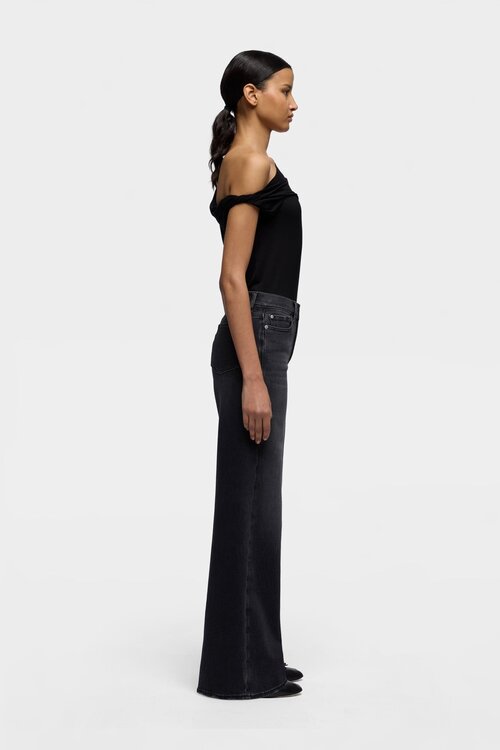 7 For All Mankind Lotta Wide Leg Jeans Schwarz