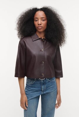 Studio AR by Arma Hollis Leren Bluse Bordeaux