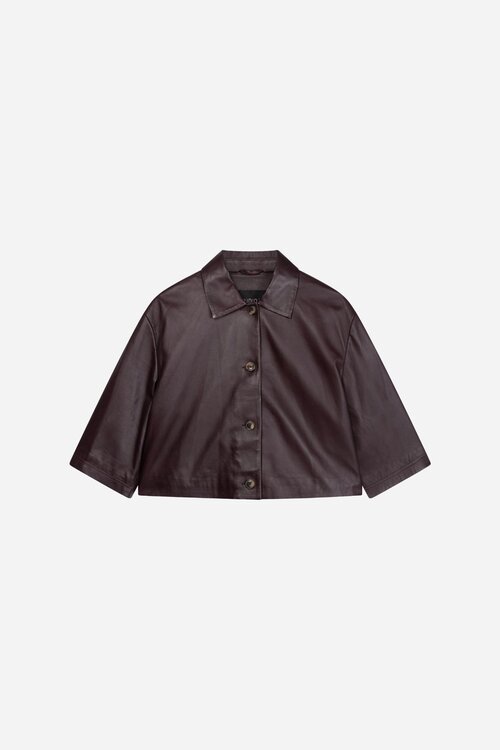 Studio AR by Arma Hollis Leren Bluse Bordeaux