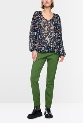 Marc Cain Bluse Blume Blau