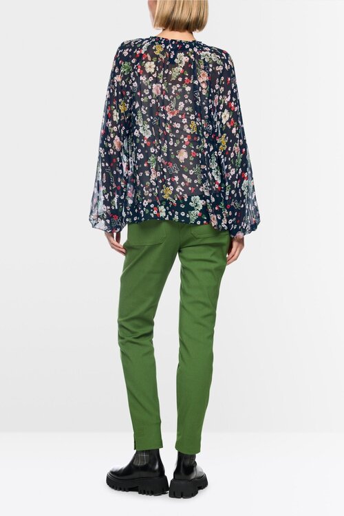 Marc Cain Bluse Blume Blau