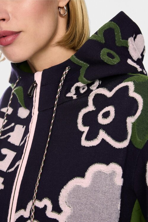Marc Cain Weste mit Blumenmuster grün