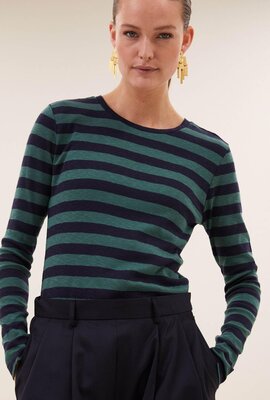 By Bar Basic Streifen T-Shirt Grün