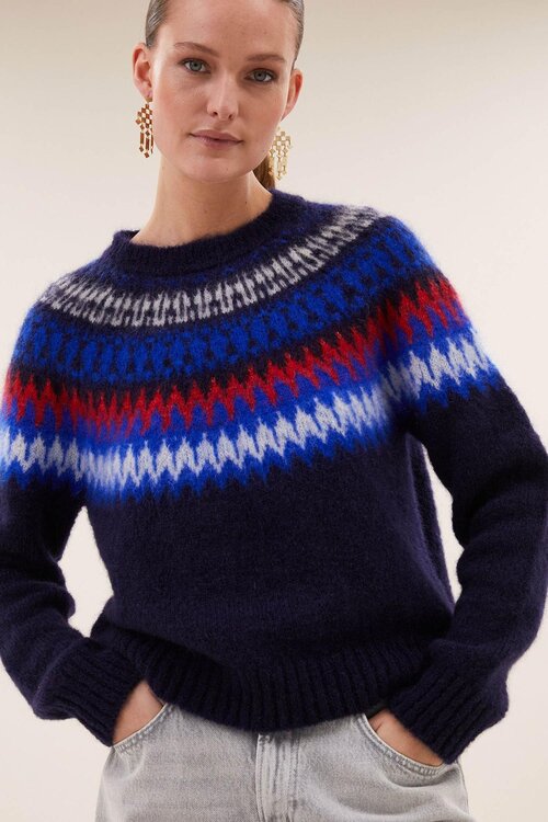 By Bar Jackie Pullover Marineblau