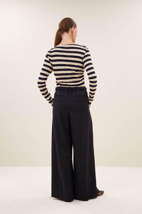 By Bar Leya Streifen T-Shirt Marineblau