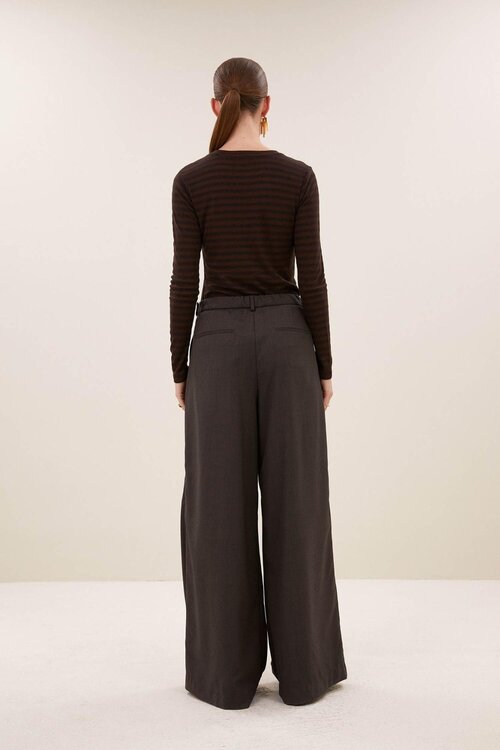 By Bar Basic Streifen T-Shirt Braun