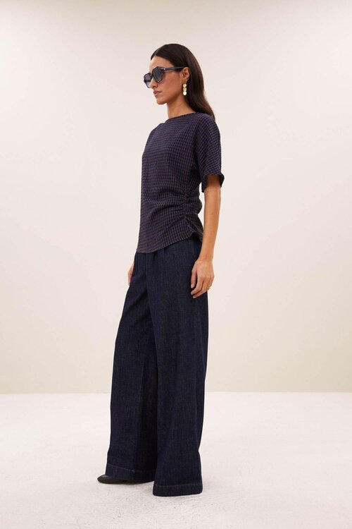 By Bar Lola Karo Bluse Navy