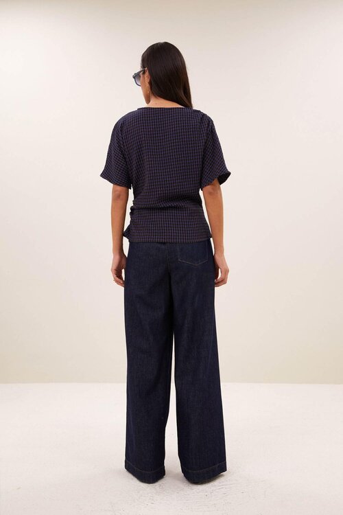 By Bar Lola Karo Bluse Navy