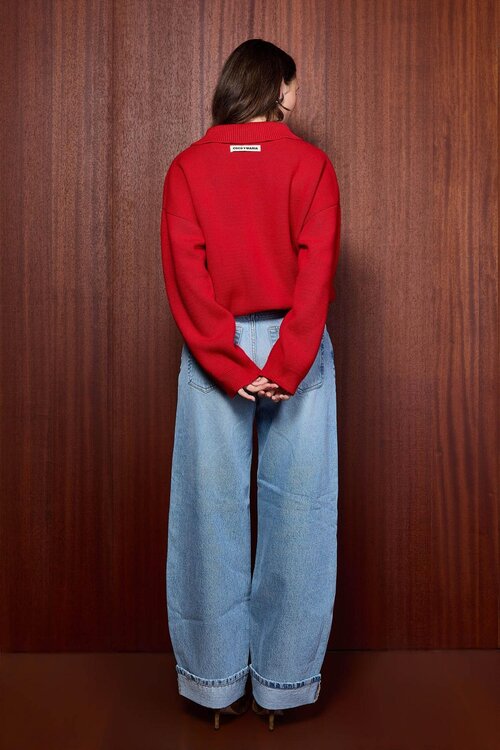 Coco Y Maria Polo Pullover Rot
