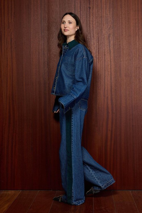 Coco Y Maria Jeans mit weitem Bein Indigo