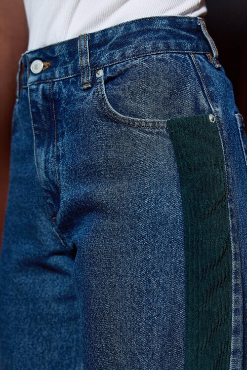 Coco Y Maria Jeans mit weitem Bein Indigo