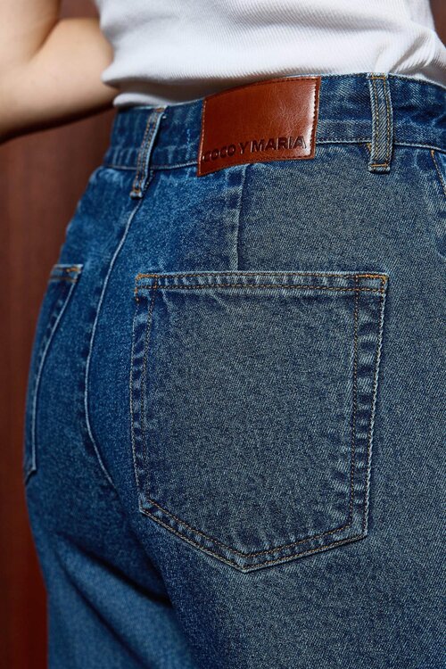 Coco Y Maria Jeans mit weitem Bein Indigo